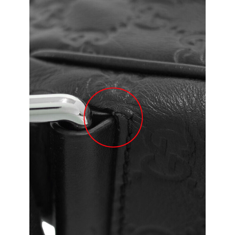 Gucci Guccissima Black Leather Messenger Crossbody Bag - Picture 6 of 9